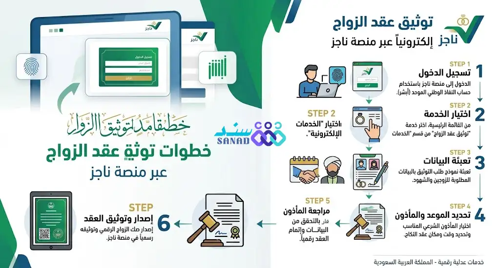 توثيق عقد الزواج عبر ناجز